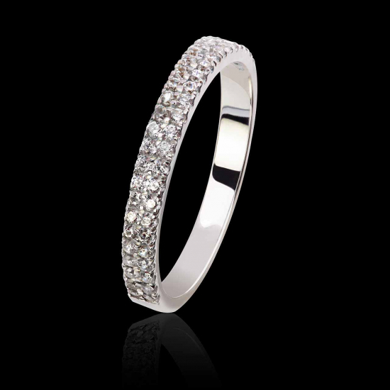 Eternity ring half paving amence